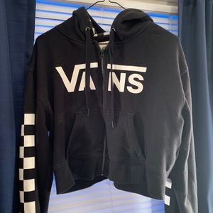 cropped vans zip up hoodie